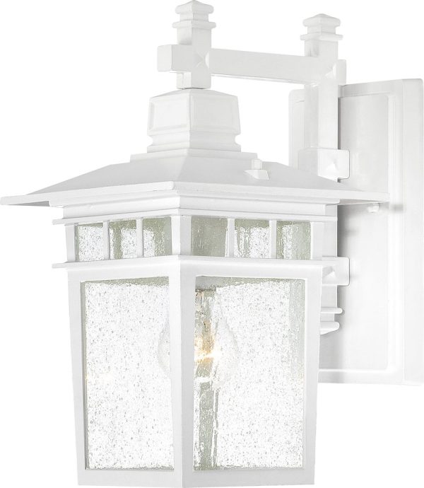 11 H Cove Neck 1-Light Outdoor White   Clear Seeded Cheap