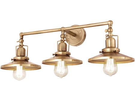 English Pub 3-Light vanity-Light  Satin Brass For Cheap