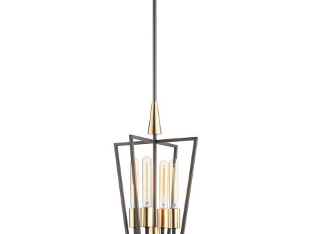 Wings 4-Light Pendant Black   Satin Brass Cheap