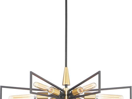 Wings 6-Light Chandelier Black   Satin Brass Cheap