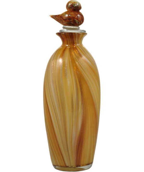 Wheat Tall Hand Blown Art Glass Vase For Sale