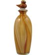 Wheat Tall Hand Blown Art Glass Vase For Sale