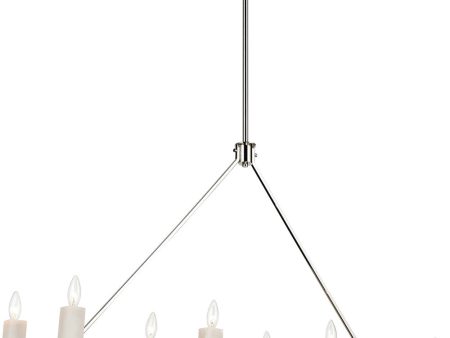 White Stone 8-Light island-Light  Polished Nickel   Sunbleached Oak Online