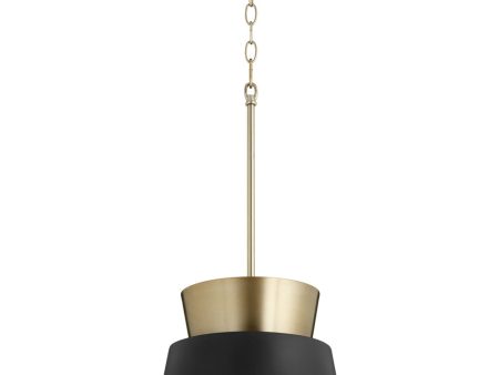 12 W 1-light Pendant Noir   Aged Brass Hot on Sale