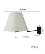 Dimmable Swing Arm Wall Light Bronze Brown Finish with Light Oatmeal Lampshade - For Bedside, Living Room, Reading Chair Supply