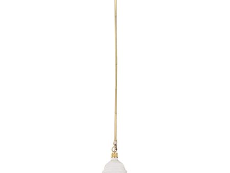 Katelyn 1-Light mini pendant  White   Satin Brass For Sale