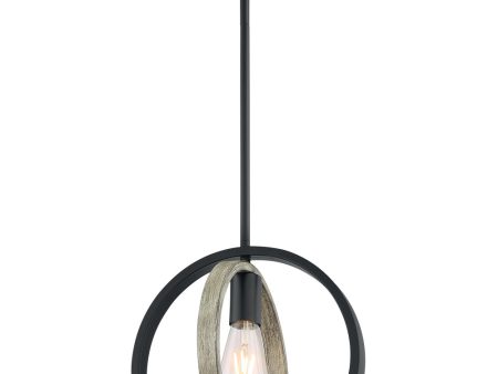 10 W Augusta 1-Light Pendant Black   Wood Online