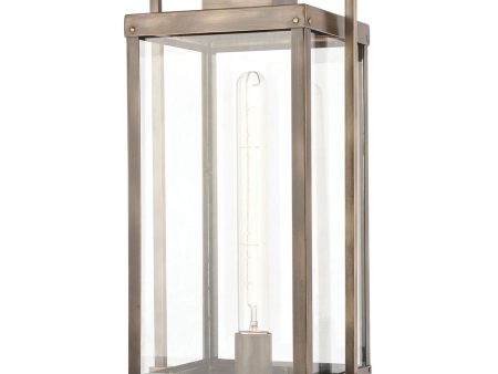 Crested Butte 1-Light Outdoor Post Mount Vintage Brass Clear Glass Enclosure For Discount