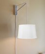 12 W MAST Plug-In Wall Mount Pendant 1 Light White Cord Arm Drum White Shade For Cheap