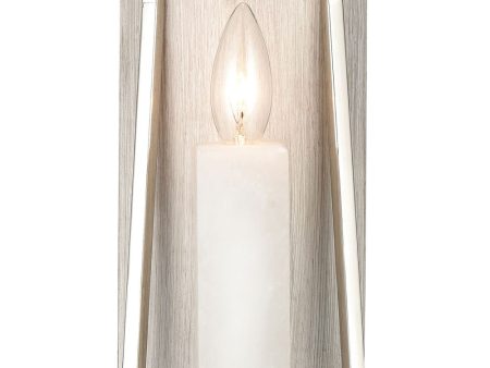 White Stone 1-Light sconce  Polished Nickel   Sunbleached Oak Online Sale