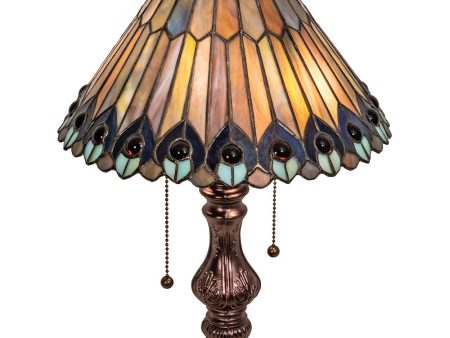 19  High Tiffany Jeweled Peacock Accent Lamp Supply