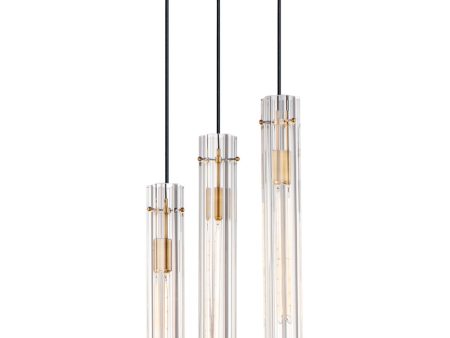 13 W Flambeau 3-Light Chandelier Black   Antique Brass Online