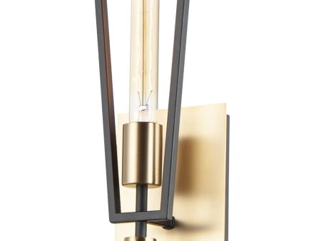 Wings 1-Light Wall Sconce Black   Satin Brass For Discount