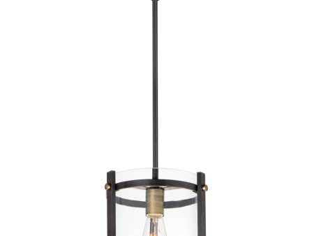 Capitol 1-Light Pendant Black   Antique Brass Discount