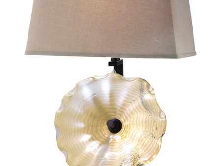 Beige Feather Hand Blown Art Glass Table Lamp Online Sale