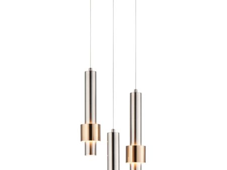 11 W Reveal LED 3-Light Pendant Satin Nickel   Satin Brass For Cheap