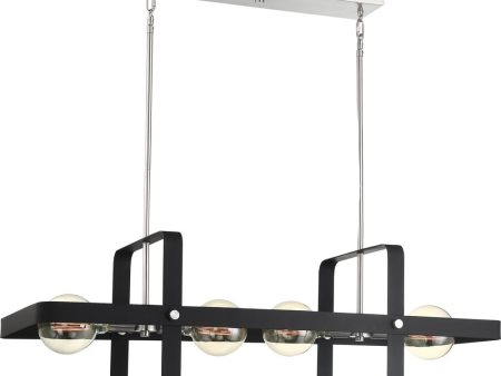 42 W Prana 4-Light Pendant Matte Black   Brushed Nickel Supply