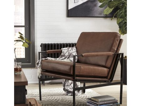 34 H Puckman Accent Chair Brown Silver For Cheap