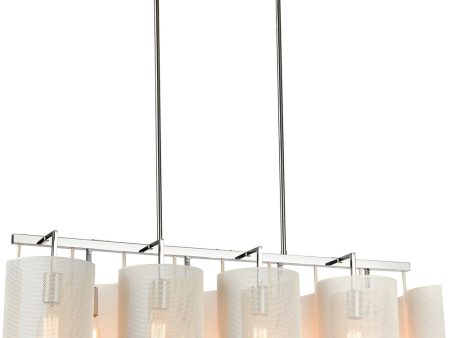 Santa Barbara 8-Light Island-Light Polished Chrome White Perforated Metal Hot on Sale