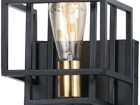 7 W Liner 1-Light Wall Sconce Black   Satin Brass Online