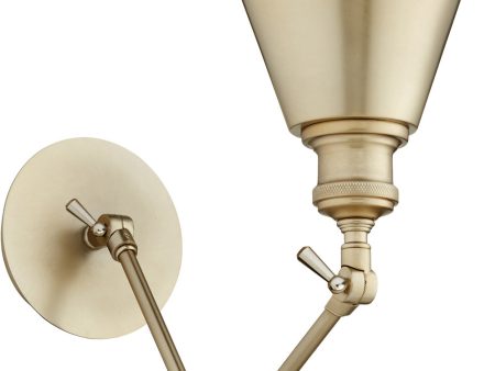 7 W 1-light Wall Mount Light Fixture Aged Brass Fashion