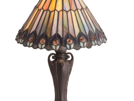 13  High Tiffany Jeweled Peacock Accent Lamp Discount