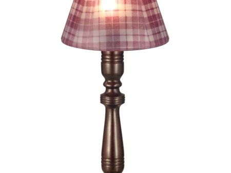 12 Inch H Mauve Plaid Metal Candle Votive Sale