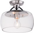 11 W Goblet 1-Light Semi Flush Mount Black   Satin Nickel Online