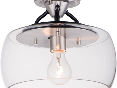 11 W Goblet 1-Light Semi Flush Mount Black   Satin Nickel Online