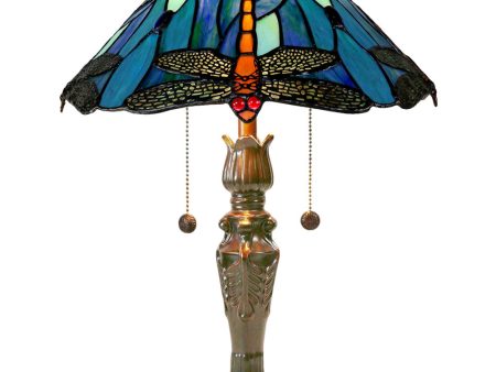 Huxley Dragonfly Tiffany Table Lamp For Cheap