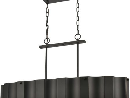 Clausten 4-Light Island-Light Black Gold Black Metal Shade Discount