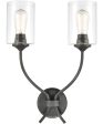 Daisy 2-Light Sconce Midnight Bronze Clear Glass Online Sale