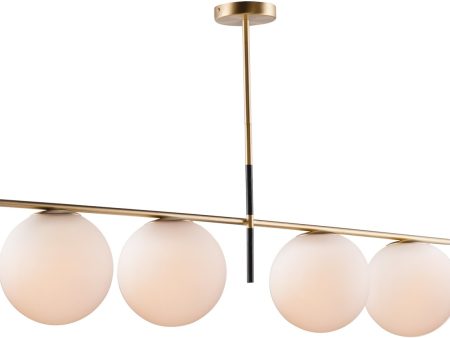 48 W Vesper 4-Light Pendant Satin Brass   Black Online Sale