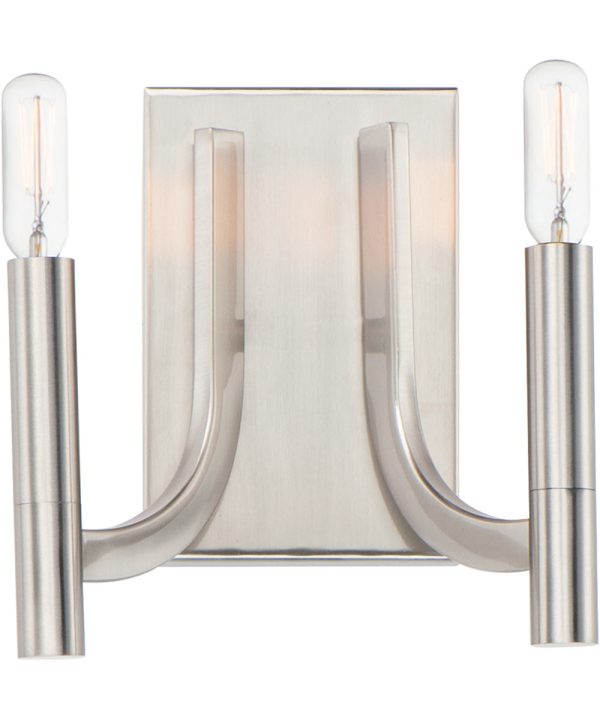 9 W Lyndon 2-Light Wall Sconce Satin Nickel For Cheap