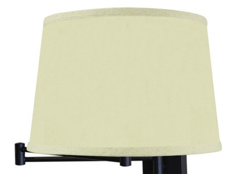 Dimmable Swing Arm Wall Light Bronze Brown Finish with Eggshell Fabric Lampshade - For Bedside, Living Room, Reading Chair For Cheap