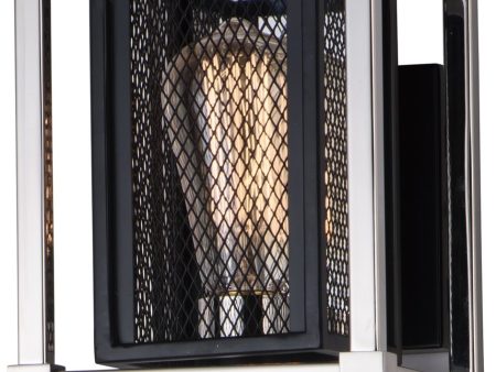 6 W Refine 1-Light Wall Sconce Black   Polished Nickel For Sale