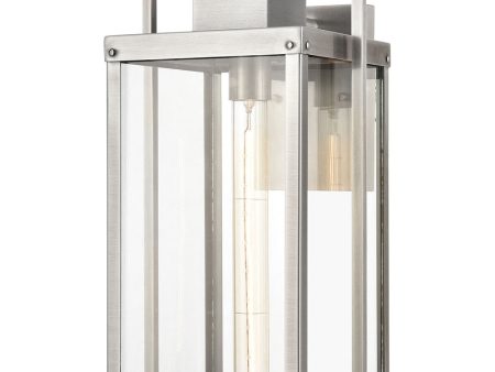 Crested Butte 1-Light Outdoor Sconce Antique Brushed Aluminum Clear Glass Enclosure Online Hot Sale