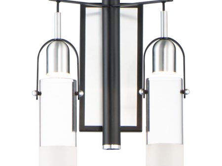 13 W Capsule LED 2-Light Wall Sconce Black   Brushed Aluminum Online now