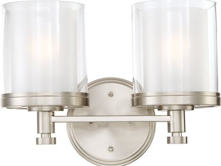 14 W Decker 2-Light Vanity & Wall Brushed Nickel Online Hot Sale