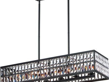 Madeline 10-Light Linear Island Pendant Black Online