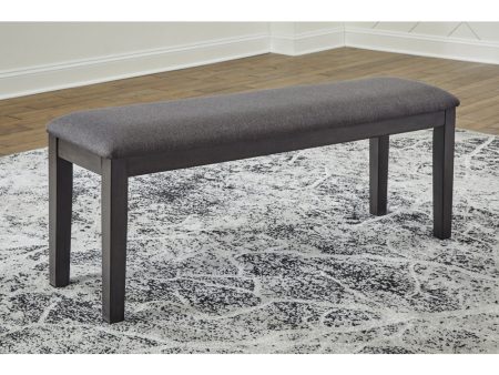 19 H Luvoni Upholstered Bench Dark Charcoal Gray Hot on Sale