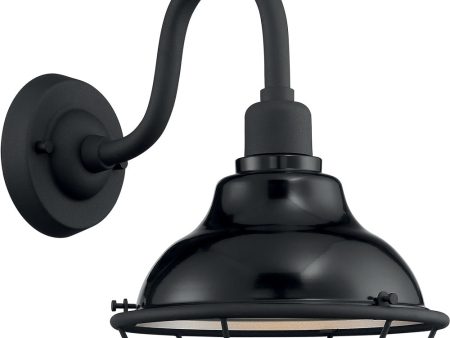 12 H Newbridge 1-Light Outdoor Gloss Black   Silver Online