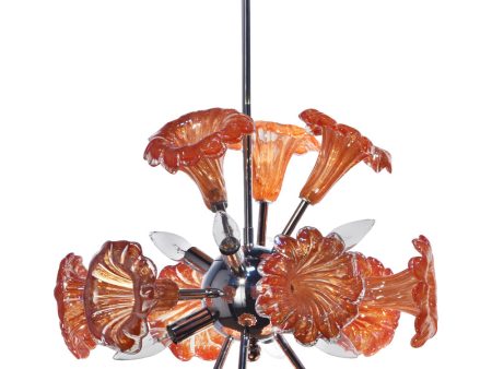 Yuri Orange 6-Light Art Glass Hanging Fixture on Sale