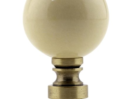 Ceramic 35mm Ivory Ball Antique Base Lamp Finial 2 h For Sale