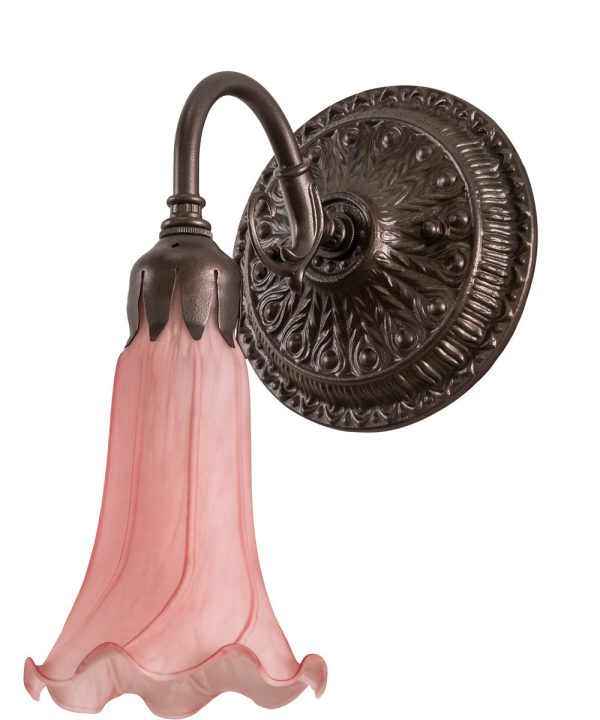 5  Wide Pink Pond Lily Wall Sconce Discount