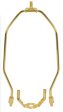 11 H Polished Brass Heavy Duty Harp Fitter For Lamp Shades For Cheap