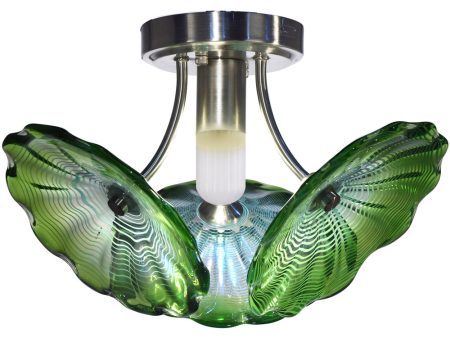 Waterfront Led Hand Blown Art Glass Semi Flush Mount Hot on Sale