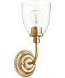 5 W Rossington 1-light Wall Mount Light Fixture Aged Brass w  Clear Seeded Discount