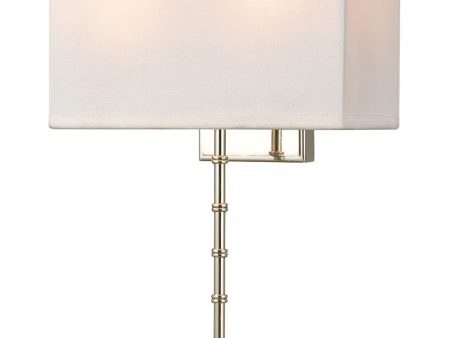 Shannon 2-Light Sconce Polished Chrome White Fabric Shade Discount