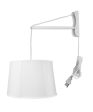 12 W MAST Plug-In Wall Mount Pendant 1 Light White Cord Arm Drum White Shade For Cheap